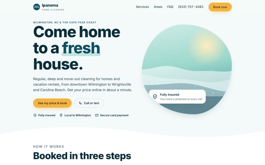 Ipanema Service website, desktop view